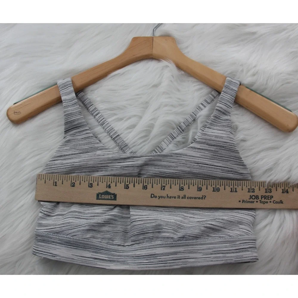 Lululemon Athletica Energy Bra Ombre Melange Space Dye Gray White 6 No Pads Yoga
